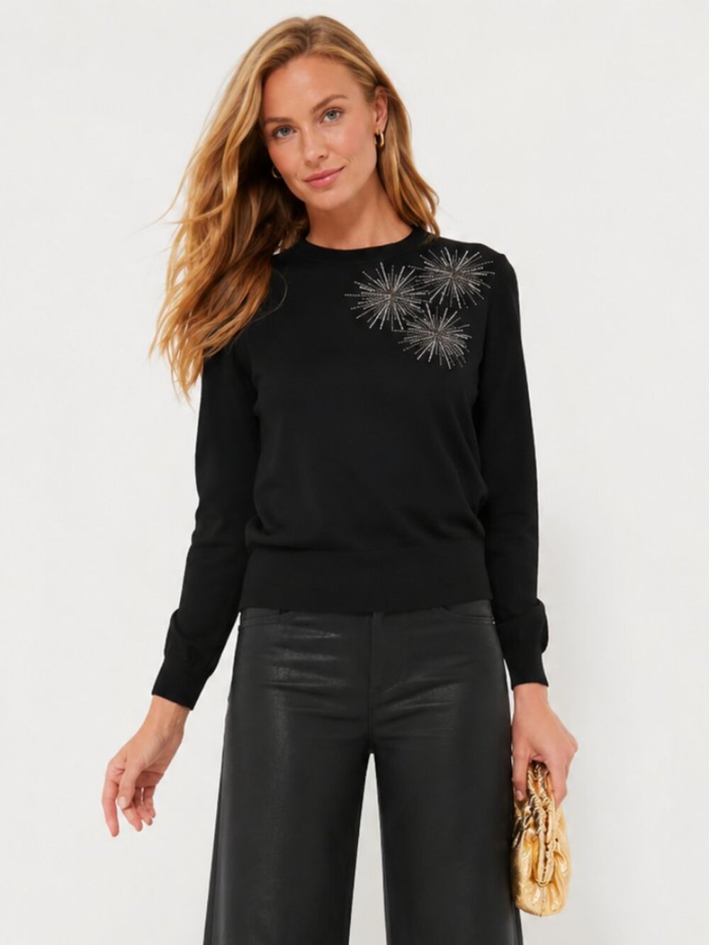 Tuckernuck Embellished Riley Sweater Black Sunburst